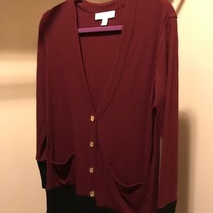 Michael Kors Burgundy Cardigan